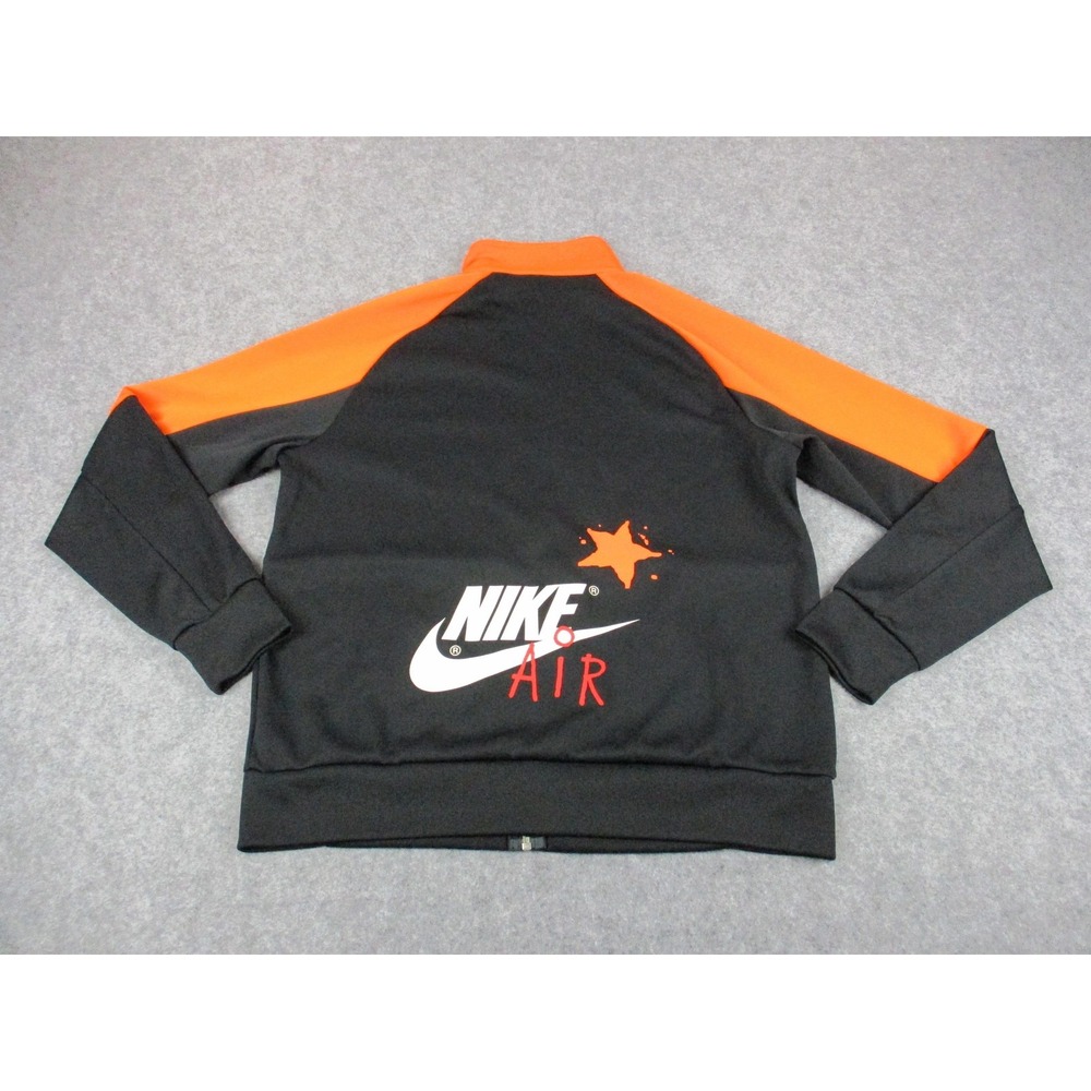 Nike Jacket Mens Large Black Orange Peace Love & Basketball Air Track Zip Coat